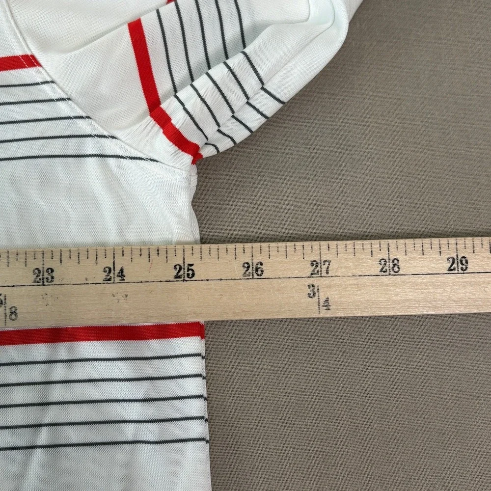 Nike Golf Polo Shirt Mens Size XL White Striped Dri Fit Short Sleeve Performance